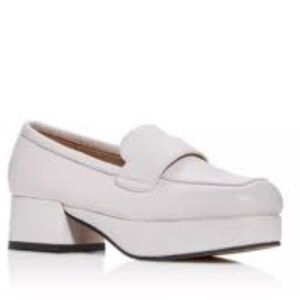 Jeffrey Campbell Student 90’s/Y2K Square-Toe Platform Loafers in Cream